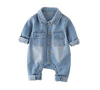 Alunsito Autunno Toddler Baby Boy Pagliaccetto Tuta manica lunga Animal Printed One Piece Button-Down Denim Body Giraffa 73 3-6 mesi