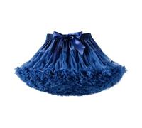 Alunsito Sottoveste per bambina soffice principessa sottogonna a pieghe in tulle per ragazza compleanno danza gonna tutu S blu scuro 2-4 anni