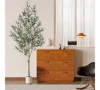 Alupssuc 210cm Olivo Artificiale, Albero di Ulivo Artificiale Piante Finte da Interno Piante Finte Perfette in Vaso, Decorazione Realistica in Vaso per Interni ed Esterni per Soggiorno e Ufficio