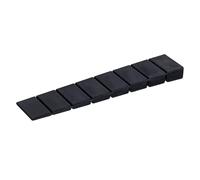 ALUSFERA Cunei per Mobili Set - Cuneo Fermaporta - Robusti Cunei 25 Pezzi - Spessori per Mobili 20x100x8mm - Universali Cuneo Fermaporta - Cuneo con 8 Livelli di Controllo - Nero