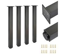 ALUSFERA Piedini per Mobili - Piedi per Tavolo da Pranzo - Set Gambe Tavolo x4 - Piedini Regolabili - Durevole Gambe per Tavolo Altezza Regolabile - Gambe per Mobili Sezione 60x60mm - 710 mm Nero