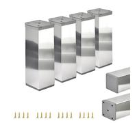 ALUSFERA Piedini per mobili regolabili - Set da 4 - Piedini per armadi con design elegante - Dimensioni 40 x 40 x 120 mm - Montaggio semplice con set completo di viti