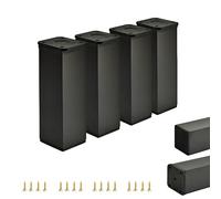 ALUSFERA Piedini per mobili regolabili - Set da 4 - Piedini per armadi con design elegante - Dimensioni 40 x 40 x 120 mm - Montaggio semplice con set completo di viti