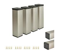 ALUSFERA Piedini per mobili regolabili - Set da 4 - Piedini per armadi con design elegante - Dimensioni 40 x 40 x 150 mm - Montaggio semplice con set completo di viti