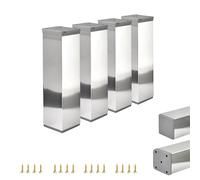 ALUSFERA Piedini per mobili regolabili - Set da 4 - Piedini per armadi con design elegante - Dimensioni 40 x 40 x 150 mm - Montaggio semplice con set completo di viti