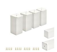 ALUSFERA Piedini per mobili regolabili - Set da 4 - Piedini per armadi con design elegante - Dimensioni 40 x 40 x 80 mm - Montaggio semplice con set completo di viti