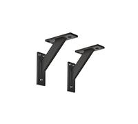 ALUSFERA Staffe per Mensole 120 mm - Reggimensola in Metallo - Supporti per Mensole - Robusto Staffe per Mensole Pesanti - Reggimensole da Muro 3 Pezzi - Staffe Mensole - Staffe Angolari - Noir