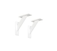 ALUSFERA Staffe per Mensole 120 mm - Reggimensola in Metallo - Supporti per Mensole - Robusto Staffe per Mensole Pesanti - Reggimensole da Muro 3 Pezzi - Staffe Mensole - Staffe Angolari - Bianco