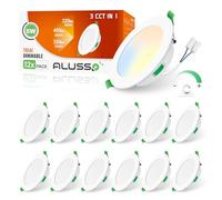 ALUSSO 12 Faretti LED da Incasso, 5W 400Lm Faretti da incasso ultra sottili Dimmerabile, Bianco Caldo 3000K Bianco Neutro 4000K Bianco Freddo 6500K Orientabili, Faretti da Bagno per Cucina, Soggiorno