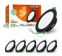 ALUSSO Faretti LED da Incasso 230V, 7W 510Lm Faretti da incasso ultra sottili Dimmerabile, Bianco Caldo 3000K Bianco Neutro 4000K Bianco Freddo 6500K, IP44 Faretti da Bagno per Cucina, Set da 6