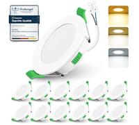 ALUSSO Faretti LED da Incasso per Cartongesso,4W 310LM 230V Luci da Soffitto Interno,Foro Incasso Ø55-68mm,3CCT 3000K 4000K 6500K Faretto led incasso IP44 per Cucina,Bagno,Set di 12,Bianc