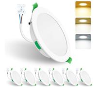 ALUSSO LIGHTING Faretti LED da Incasso per Cartongesso,15W 1250LM 230V Luci da Soffitto Interno,Foro Incasso Ø140-160mm,3CCT 3000K 4000K 6500K Faretto led incasso IP44 per Cucina,Bagno,Set di 6,Bianc