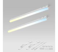 ALUSSO Luci LED per Cucina 8W 800lm, 3CCT 3000K 4000K 6500K, Illuminazione Sotto Mobile con Interruttore e Cavo, Lightbar LED 58cm 230V, Barra Luce Bianca per Pensili Set di 2