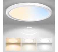 ALUSSO Plafoniera LED Soffitto con Sensore, 18W Plafoniera 1600LM 3CCT IP44 | 3000K/4000K/6500K Plafoniere da Soffitto, Moderna Luce Soffitto Camera da Letto Cucina Corridoio Garage, Rotondo Ø22cm