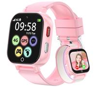 Alutoria 4G Smartwatch per Bambini GPS-Orologio Smartwatch Bambino con Telefono Videochiamata Chat Vocale Contapassi Camera SOS Modalità Classe Sveglia-Regalo per Ragazza e Ragazzo 4-12 Anni Rosa