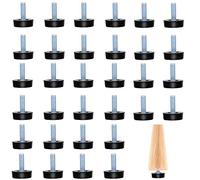 ALUYF 32 piedini di livellamento per mobili, piedi di livellamento a vite per mobili, tamponi per mobili a vite, per mobili, gambe e sedie, tavolo nero, M8 x 25 mm