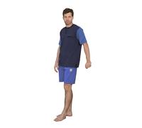 ALV by Alviero Martini Pigiama Corto per Uomo in Cotone Jersey, Completo Maschile Ideale per L' Estate (IT, Testo, XL, Regular, Regular, AL1025J Blu/Azzurro)
