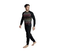 ALV by Alviero Martini Pigiama da Uomo Lungo in Tessuto Jacquard Punto Milano, Vari Modelli E Taglie (IT, Testo, M, Regular, Regular, ALP611-Moro)