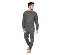 ALV by Alviero Martini Pigiama da Uomo Lungo in Tessuto Jacquard Punto Milano, Vari Modelli E Taglie (IT, Testo, XXL, Regular, Regular, ALP614-Grigio)