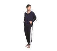 ALV by Alviero Martini Tuta Homewear da Uomo in French Terry, Ideale per Le Mezze Stagioni E L'Estate, Vari Modelli Primaverili (IT, Testo, XL, Regular, Regular, AL034F-Blu (con Cappuccio))