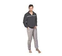 ALV by Alviero Martini Tuta Homewear da Uomo in French Terry, Ideale per Le Mezze Stagioni E L'Estate, Vari Modelli Primaverili (IT, Testo, XXL, Regular, Regular, AL041F Nero/Grigio)