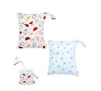 ALVA Baby 2LW02 - 2 sacchetti impermeabili per bagnati, riutilizzabili, con due tasche con cerniera, per pannolini, viaggi, spiaggia, piscina, asilo nido, articoli sporchi per bambini, borsa da yoga