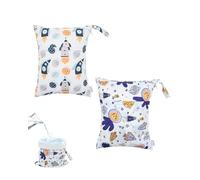 ALVA Baby 2LW03 2LW03 - Sacchetti impermeabili per bagnati, riutilizzabili, con due tasche con cerniera, per pannolini, viaggi, spiaggia, piscina, asilo nido, articoli sporchi, borsa da palestra per