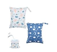 ALVA Baby 2LW04 2LW04 - Sacchetti impermeabili per bagnati, riutilizzabili, con due tasche con cerniera, per pannolini, viaggi, spiaggia, piscina, asilo nido, articoli sporchi, borsa da palestra per