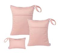 ALVABABY 3 borse per pannolini per bambini, impermeabili, riutilizzabili, con due tasche, per viaggi, spiaggia, piscina, asilo nido, articoli per bambini sporchi, yoga, palestra, per costumi da bagno