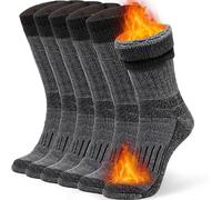 Alvada Calde Calze Invernali Termiche in Lana Traspirante e Confortevole Boot Socks, 3 Pairs Charcoal M-l (Women 11-13 / Men 9.5-12), Medium-Large