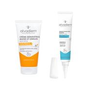 Alvadiem | Duo Mani e Unghie: Crema Riparatrice e Trattamento per Unghie Forti e Crescenti | Ripara Mani e Unghie | Pappa Reale, Propoli | Dermatologicamente Testato | 50 ml e 10 ml
