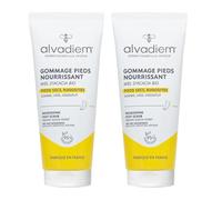 Alvadiem | Scrub Esfoliante Nutriente Per I Piedi | Rimuove Cellule Morte, Calli E Duroni | Miele Di Acacia Biologico, Noccioli Di Oliva | 95% Naturale | Confezione Da 2 x 75 ML