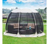 Alvantor Gazebo da Giardino, 4-6 Persone Gazebo con Zanzariere, Protezione UV 50+ Tenda Padiglione per Giardino, Picnic, Spiaggia, Festa, Eventi (10'x10', Beige)