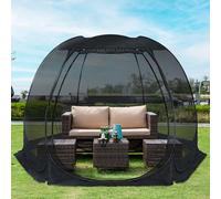 Alvantor Tenda a baldacchino per esterni, resistente ai raggi UV, facile da montare, pieghevole, per campeggio, giardino, nero, 3,5 x 3,5 m