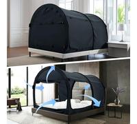 Alvantor Tenda a baldacchino per letto matrimoniale, tenda per dormire, tende per interni, cottage grigio in attesa di brevetto