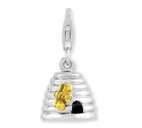 Alveare Ciondolo .925 Argento Sterling & Placcato Oro Click Su Amore La Vita