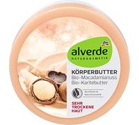 alverde NATURKOSMETIK, burro per il corpo, con burro di karité e noce di macadamia bio, 200 ml