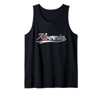 Alvernia Patriotic USA Red White And Blue Distressed Canotta