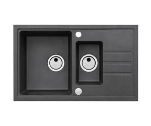 Alveus Intermezzo lavello in granito 78x48 cm nero 1307091