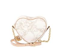 Alviero Martini Borsa tracolla a cuore Prima Classe tessuto Geo White metalleria oro Bianco