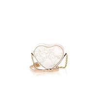 Alviero Martini Borsa tracolla a cuore Prima Classe tessuto Geo White metalleria oro Bianco