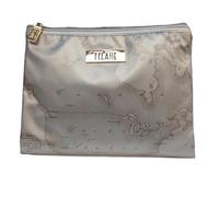 Alviero Martini 1A CLASSE Beauty Case Donna, Tessuto Gommato, Blu Scuro, Geo Pattern, Chiusura con Cerniera, Classico, per Viaggio