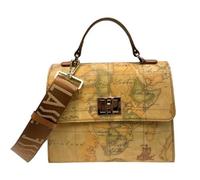 Alviero Martini 1A CLASSE Borsa a Tracolla Donna, Geo Classic e Geo Black, Tessuto Canvas, Media 31x25x20 cm, Tracolla Regolabile, Casual, Resistente all'acqua