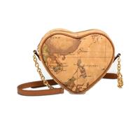 Alviero Martini 1a Classe - Mini Tracolla a Cuore con Stampa Geo Classic - - Bags - Donna - Marrone - ONE SIZE