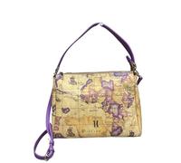 Alviero Martini Borsa a Tracolla Donna, Geo Classic/Geo Black, Tessuto Canvas, Tracolla Regolabile, 33x10x10 cm