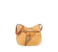 Alviero Martini Prima Classe Borsa sacca media a tracolla pelle e tessuto goffrato