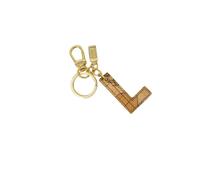 Alviero Martini Prima Classe Beige Leather Keychain