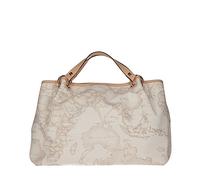 Alviero Martini Prima Classe - Borsa grande a mano in tessuto Geo White