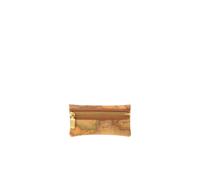 Alviero Martini Prima Classe - Pochette portachiavi in pelle naturale e tessuto