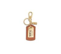 Alviero Martini Prima Classe portachiave ad anello e catena con logo dorato.